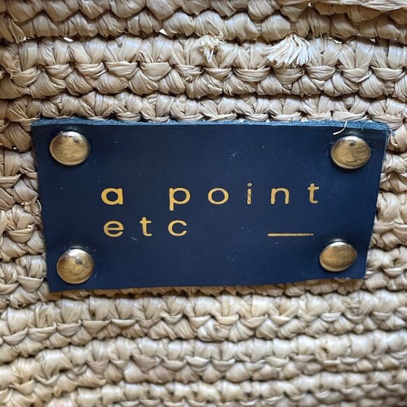 A Point ETC Women’s Natural Woven Straw Chain Handle Boho Bucket Bag Size S - Picture 5 of 11